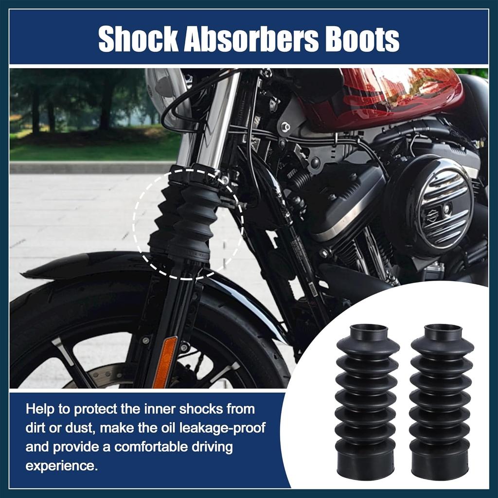 2 Pcs Motorcycle Front Fork Guards Covers Shock Absorbers Boots 39mm Universal for Harley Sportster XL883 1200 for ATV UTV Automotive Parts