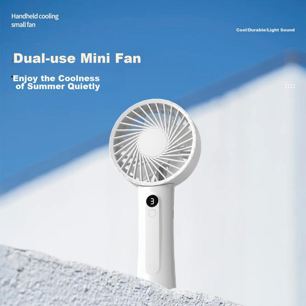 Newmine Handheld Mini Fan, Compact Stand-Up And Foldable Fan, for Office, Type-C, White