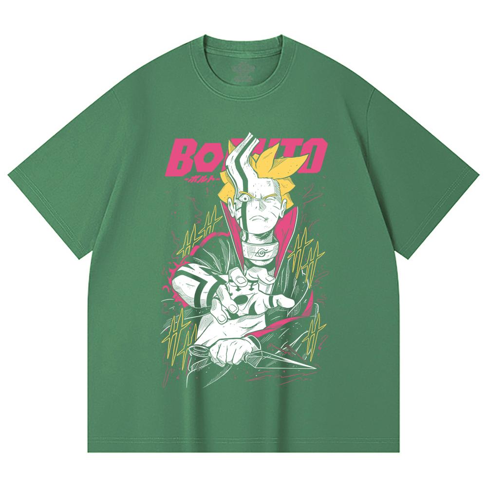 230 Gsm 100% Cotton Boruto V1 Print Unisex Heavy Cotton T Shirt