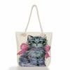 Cute Cats and Dogs Print Thick Rope Single-shoulder Beach Bag 7225