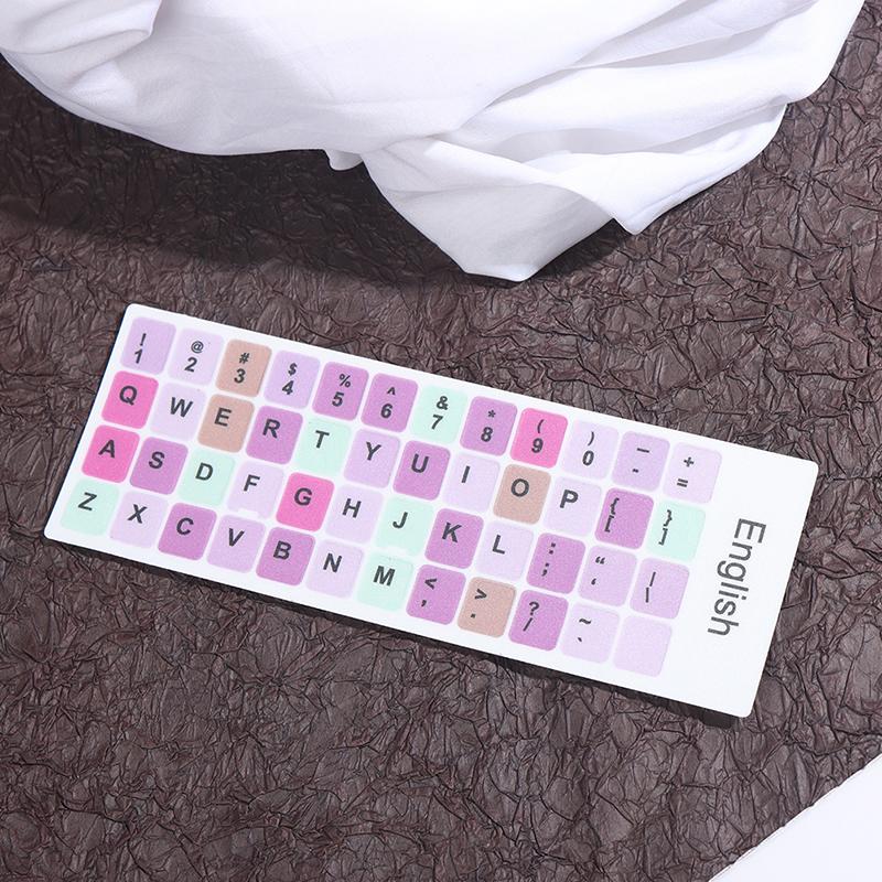 1Pc English Keyboard Sticker Makaron Color Key Sticker Desktop Computer Sticker