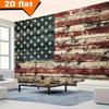 ?Rustikale Holztextur US-Flagge Wandteppich Wandbehang für Wohnzimmer, Bar, Studio Dekoration - Vintage Amerikanischer Stil Heimdekoration