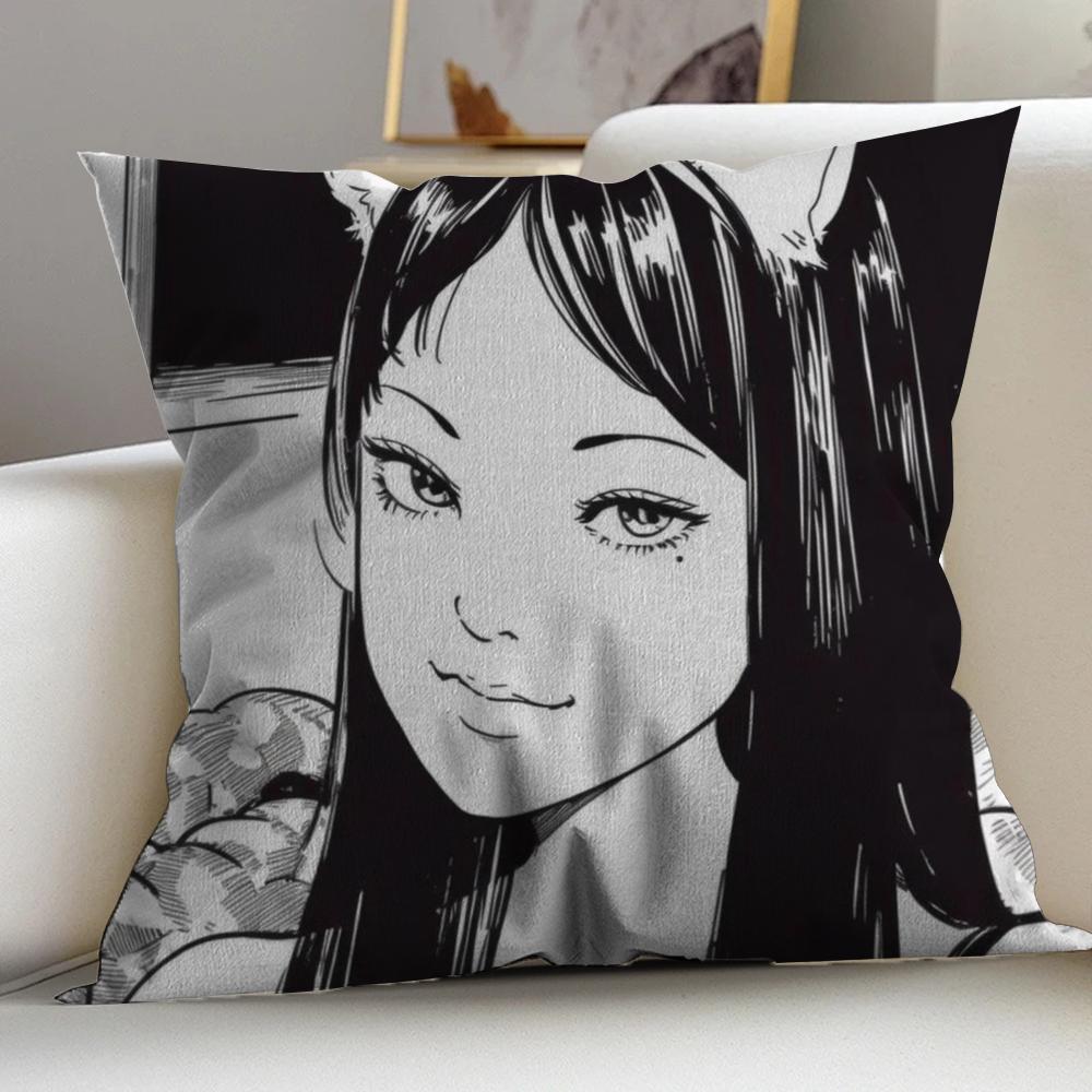 Japan Manga Junji Ito Tomie Personalized Picture Text Home Decorative Pillows Household Gifts 45x45cm