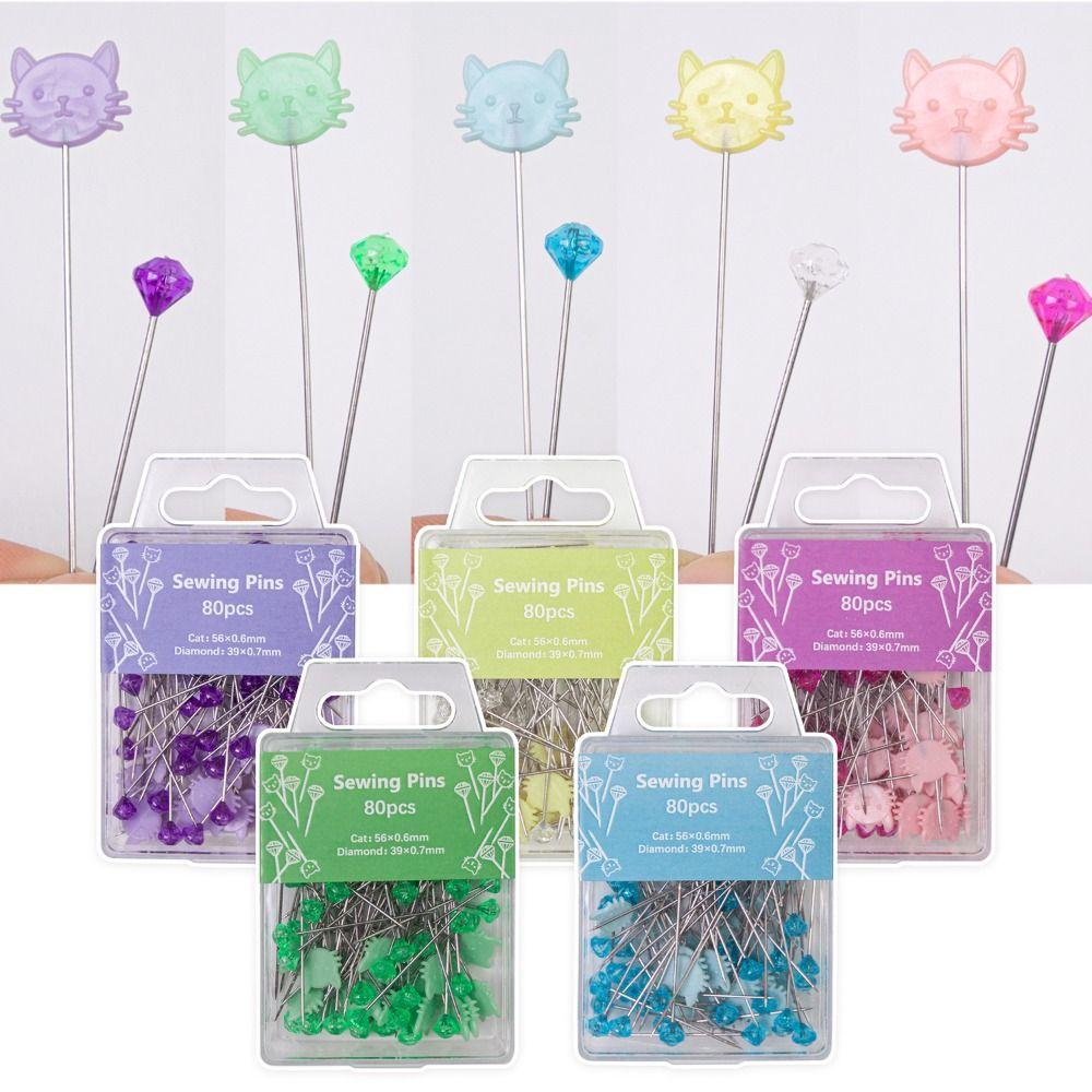 80pcs DIY Crafts Sewing Pin Holder Multi-Color with Positioning Pins Pin Cushion Dressmaker Quilting Sewing Tools