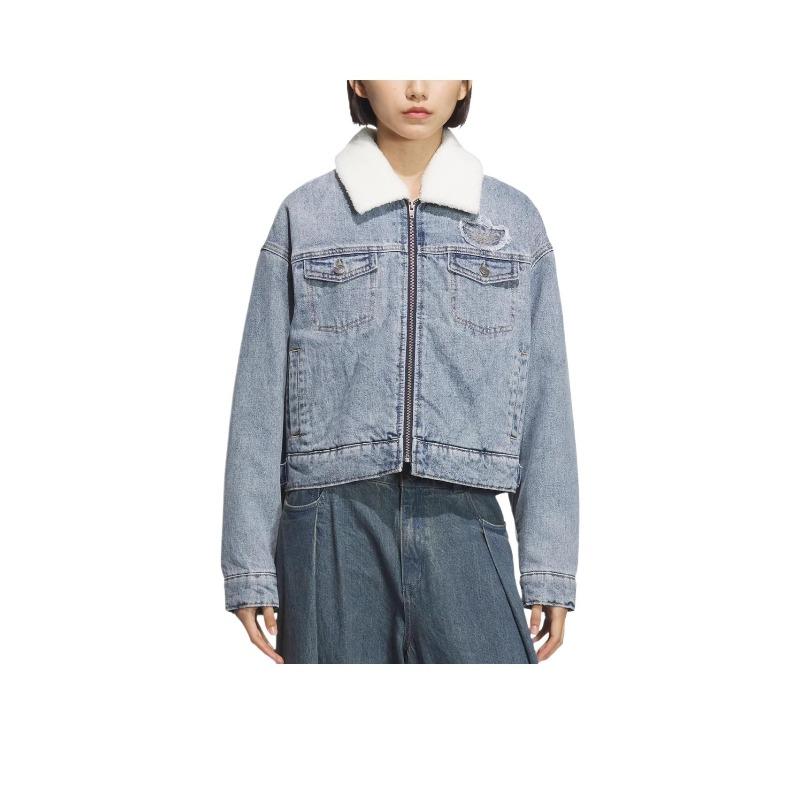adidas Originals FW/AW25 Chaqueta Vaquera Holgada Cálida de Manga Larga para Mujer KC2626