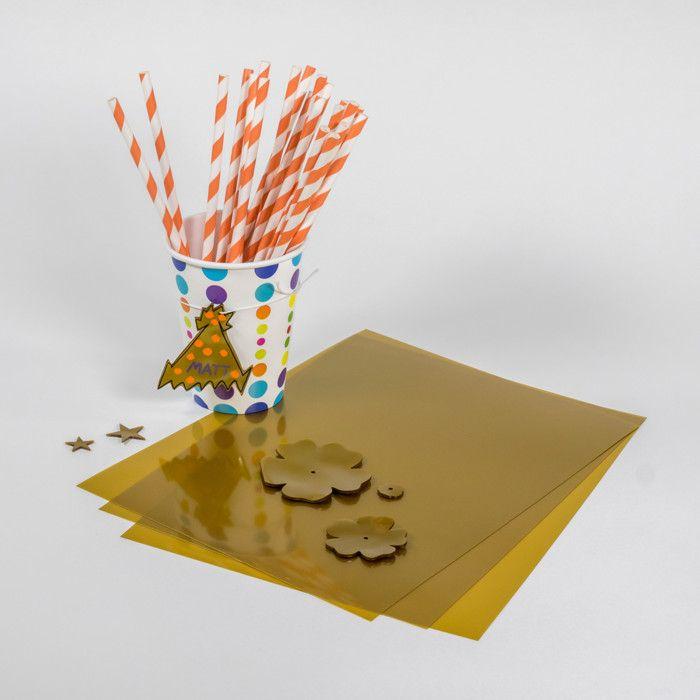 Plastique fou - 7 feuilles métallisées dorées