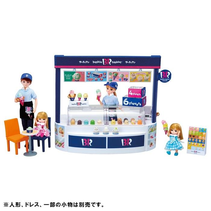 Takara Tomy Licca Welcome! Baskin-Robbins Ice Cream Shop (Initial Ice Cream Increased Version) Dress-Up Pretend Play Toy, 3+ Years, One Size