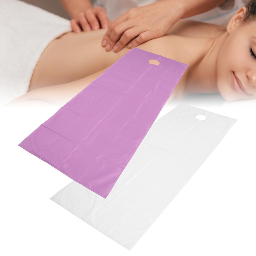 2 Stück Einweg-Bettlaken, atmungsaktiv, wasserdicht, Polyester, Massagebettbezug für Schönheitssalon(Weiß Lila )