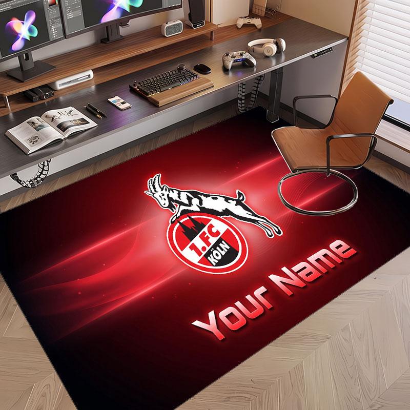 Custom Rug FC Köln Pattern Print Name Text Soft Non‑Slip Floor Carpet for Home Indoor Decoration