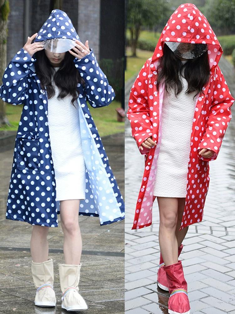 Carini Moda Vestiti Impermeabile Cappotto Adulto Donna Portatile Giacca a Vento Viaggio Sottile Lungo Copertura Integrale Anti-Poncho
