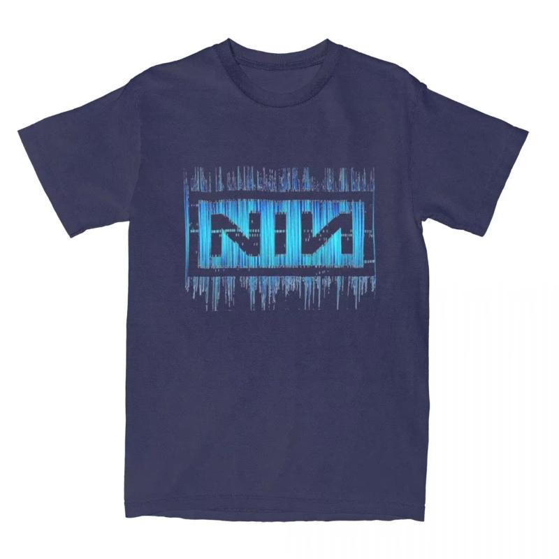 Harajuku Nine Inch Nails Tshirt Unisex Women Oneck Short Sleeve Clothes NIN Music Band Cotton Summer Tops Shirts