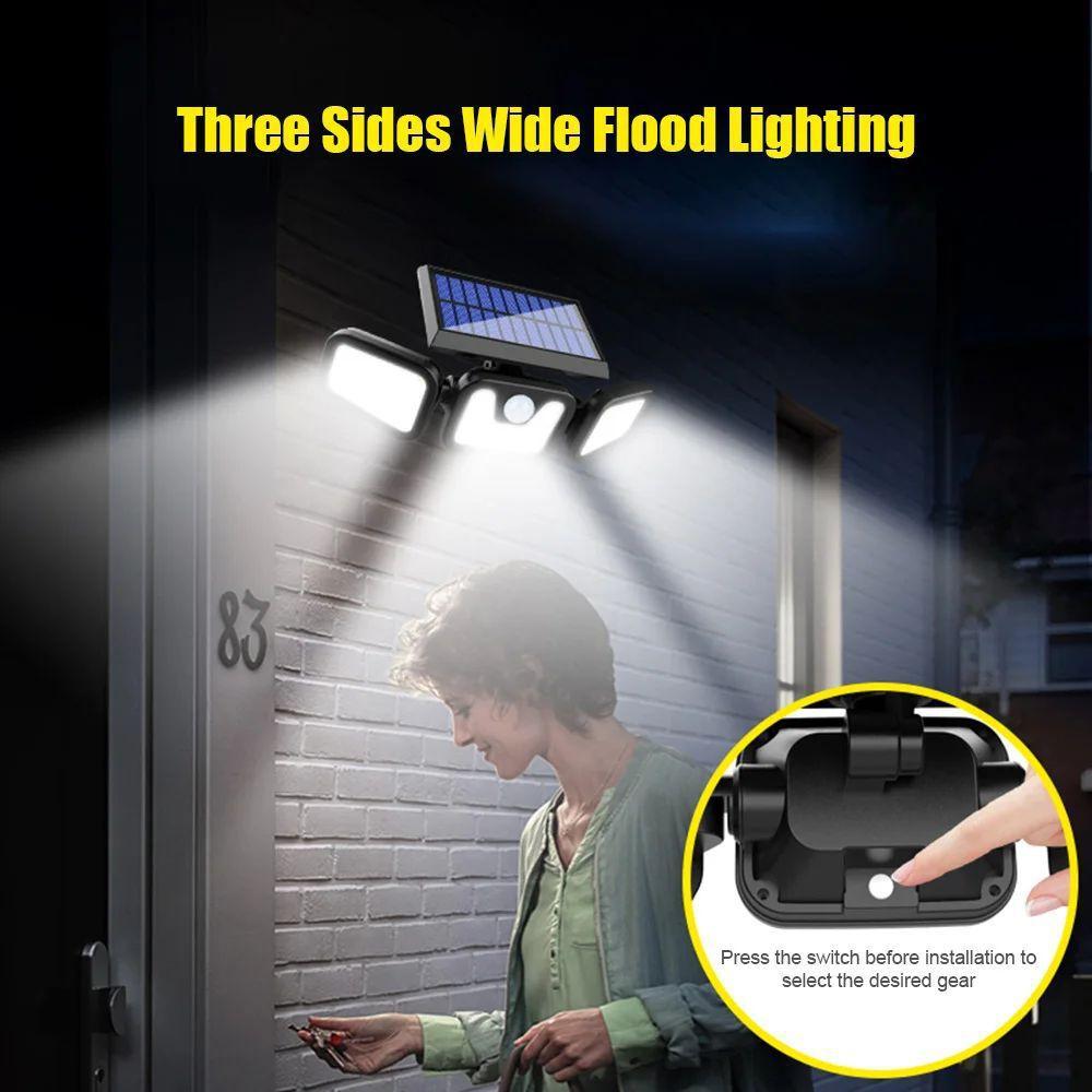 LED Solar Lights Motion Sensor Lights 3 Modes Outdoor Waterproof Sunlight Solar Powered Street Light Wall Lamp Garage Lighting