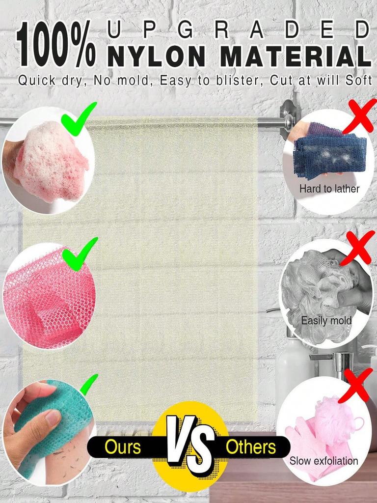 1pcs African Bath Sponge, African Mesh Long Net Bath Sponge, Exfoliating Shower, Body Wash, Back Scrub,Body Scrubber,Sponge