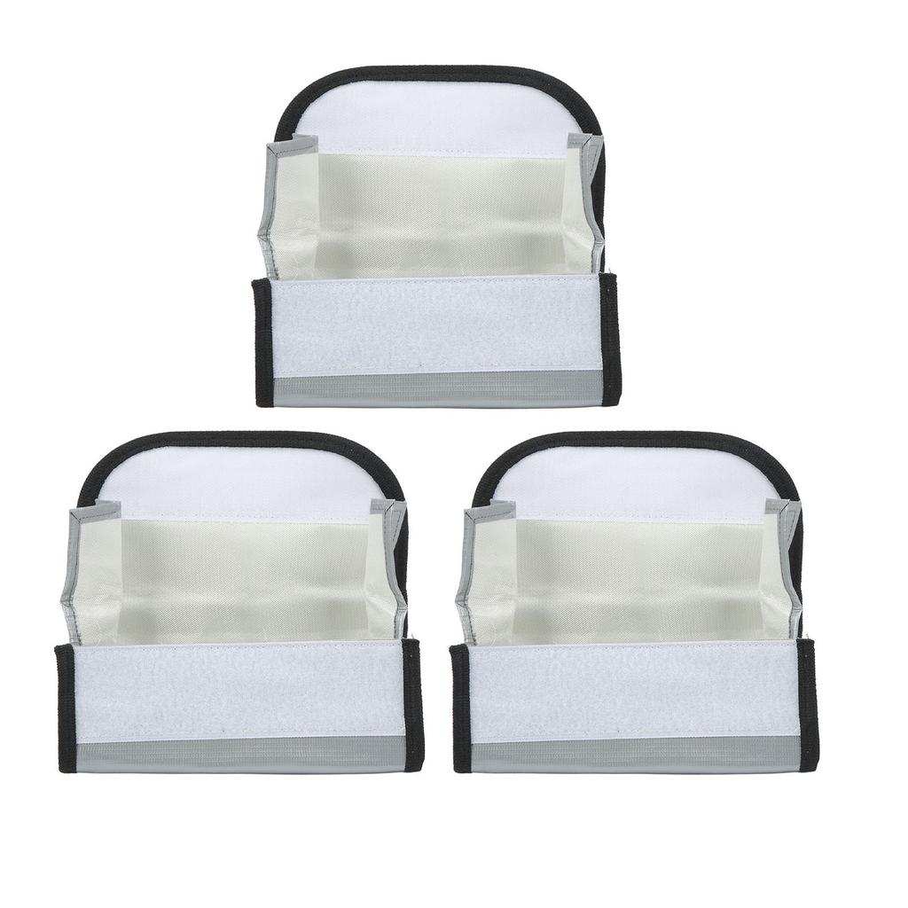 3Pcs Lipo Battery Safe Bag Fireproof Explosionproof Practical Safe Protection Bag for Storage Charging