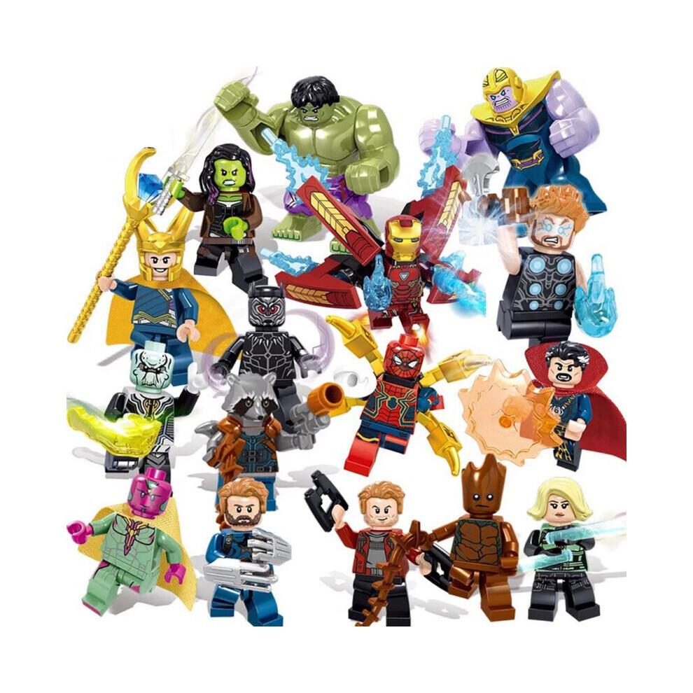 24 sztuki Superbohaterowie Venom Iron Man Spider-Man Hulk Hawkeye Superman Loki Deadpool Klocki Budowlane Figurki Zabawki