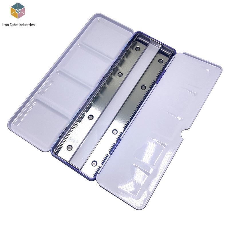 24-Color Tinplate Watercolor Paint Box with Card and Brush Holder