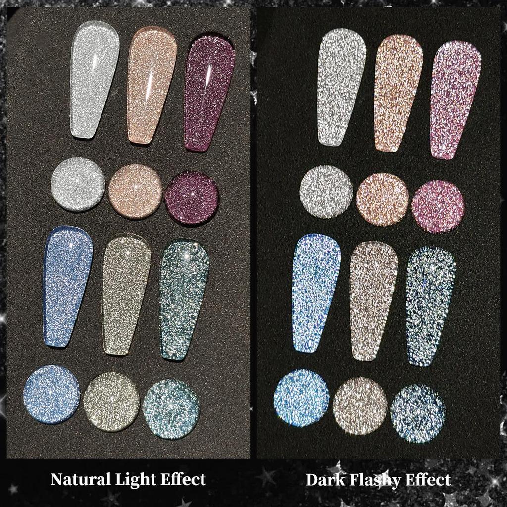 Reflective Disco Diamond Gel Polish 2025: Starlight Silver Nail Set