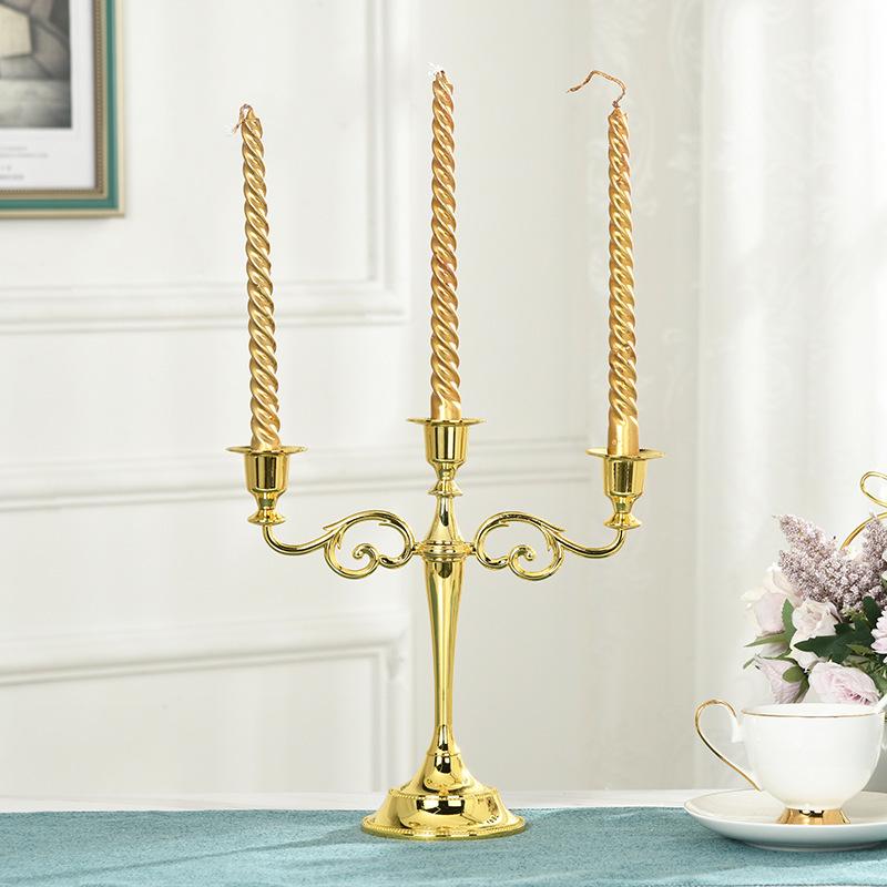 European Style Silver-Plated Metal Candelabra for Weddings and Hotels