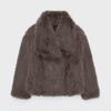 Women's Black Imitation Leather Lamb Wool Coat - Autumn/Winter 2024 Collection
