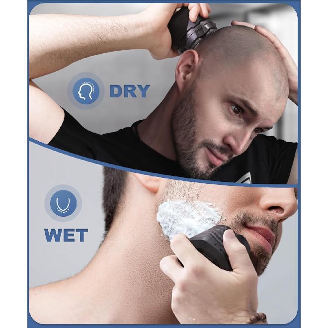 Head Shaver for Bald Men, 10000 RPM High-Speed 6D Magnetic Razor, IPX8 Waterproof Wet/Dry Shaving, Hypoallergenic Blades, LED Display & Storage Case