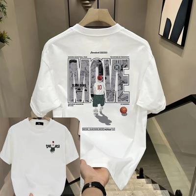 Summer Fashion Top: Loose Neutral Pure Cotton American T-shirt Daily Wear for Couples Short-sleeved Men Pure Cotton 2025