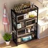 NAIYUFA Bakers Rack,Microwave Oven Stand 5 Tier Utility Storage Shelf with Hooks,Multifunctional Wood Shelf for Kitchen,Bathroom,Livingroom,Storehouse