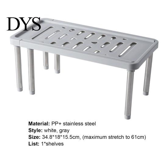 Cabinet Shelf Multifunctional Expandable PP Stackable Counter Storage for Kitchen Rack