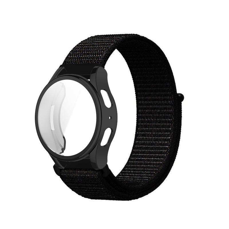 Nylon Strap for Samsung Galaxy Watch FE 7 6 5 4 40mm 44mm Silicone TPU case Bumper Full Screen Protection