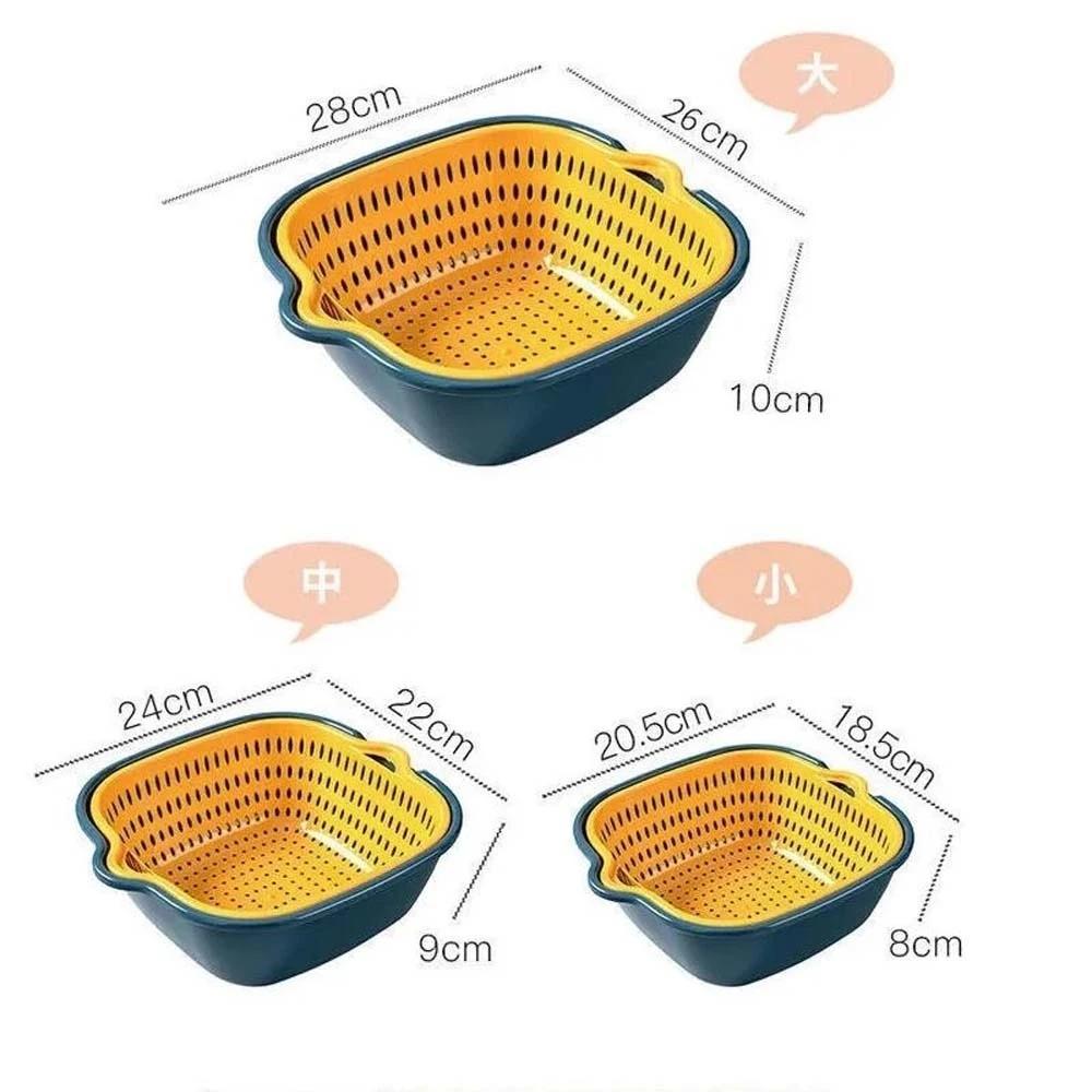 Multifunctional Drain Basket Household Double-Layer Vegetable Washing Basket Creative Kitchen Fruit Basin