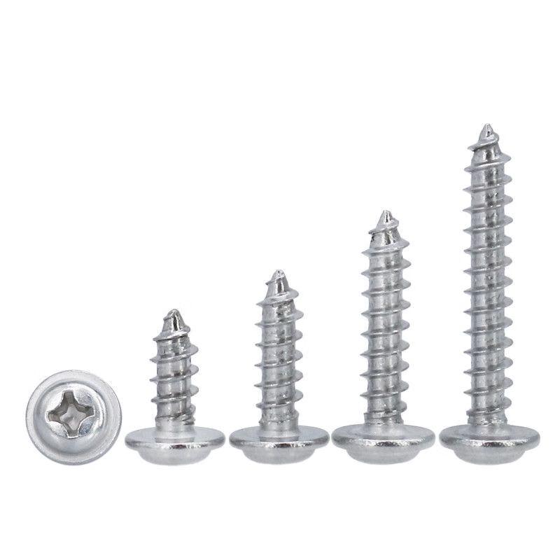 304 Stainless Steel Pan Head Self-Tapping Screws with Washer