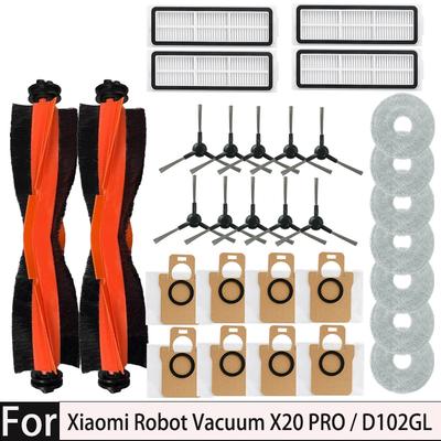 Für Xiaomi Roboterstaubsauger X20 Pro / D102GL Staubsaugerteile Zubehör Hauptbürste Seitenbürste Hepa-Filter Wischlappen Staubbeutel