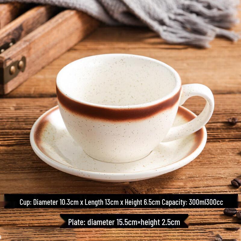 Qiwei Professional Ceramic Latte Art Coffee Cup and Saucer Set