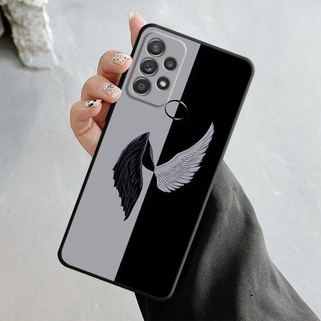 Girl Angel And Demon Wings Phone Case For Samsung Galaxy A14 A73 A53 A71 A51 A31 A33 A22 A12 A21s A13 A32 A52s A72 A52 A23 Cover