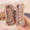 Winter Plush Square Hair Claw for Women Korean Elegant Acrylic Hairpins Faux Fur Hair Clip Girls Barrette Crab Hair Accessories