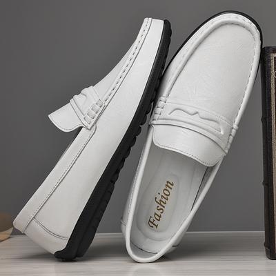 Mode Echte Leder Slipper Slip-on Herrenschuhe Bequeme Lauf-Sneakers Atmungsaktives Outdoor-Fahr-Schuhwerk Vielseitige Boot-Flats