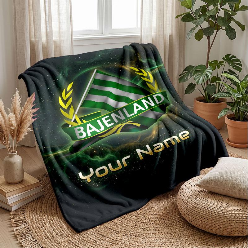 Coperta di Flanella Hammarby con Nome Personalizzato Logo Calcio Plaid in Pile Personalizzato Regalo Speciale per Divano Camera da Letto Casa