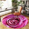 1pc Red rose Pattern Office Round Rugs, Under Chair Round Rugs for Living Room, Bedroom, Bathroom Decoration Carpet 091887
