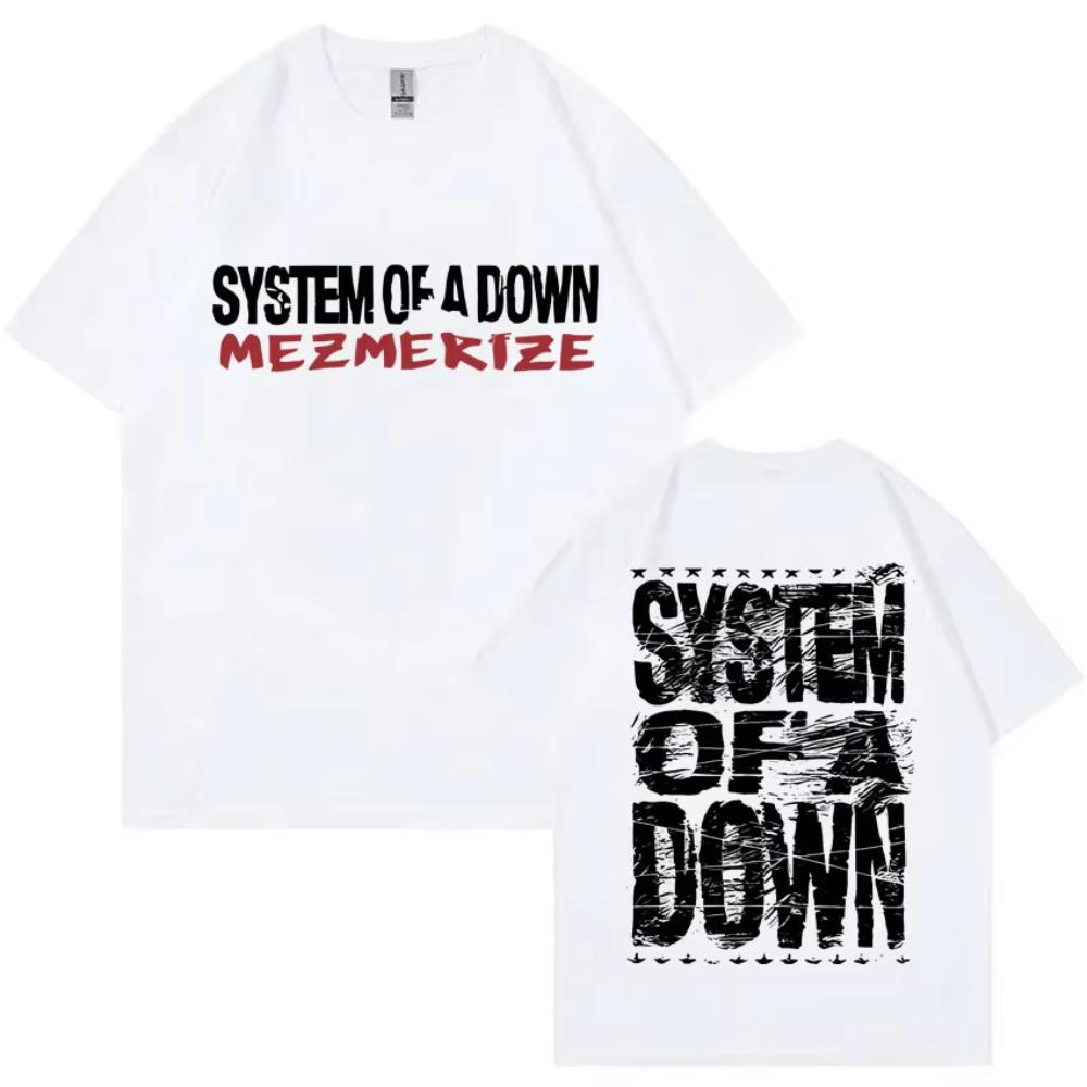 Rock Band System of A Down Cotton T Shirts Men Women Vintage Alternative Metal Music T-shirts Women's Oversized Tshirts
