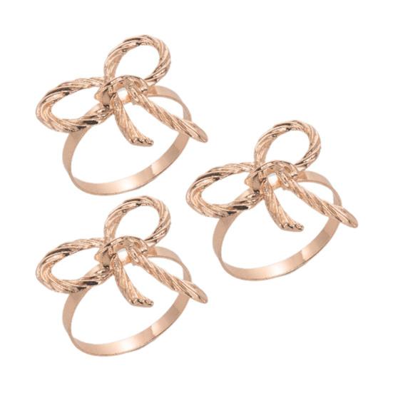 Napkin Rings with Bow Decor Zinc Alloy Napkin Holders Wedding Party Decoration Table Setting Accessories