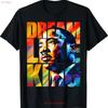 Black History Month Dream Like King T-Shirt vintage gewaschen Herren Oberteil für den Alltag leicht unisex dehnbar Streetwear