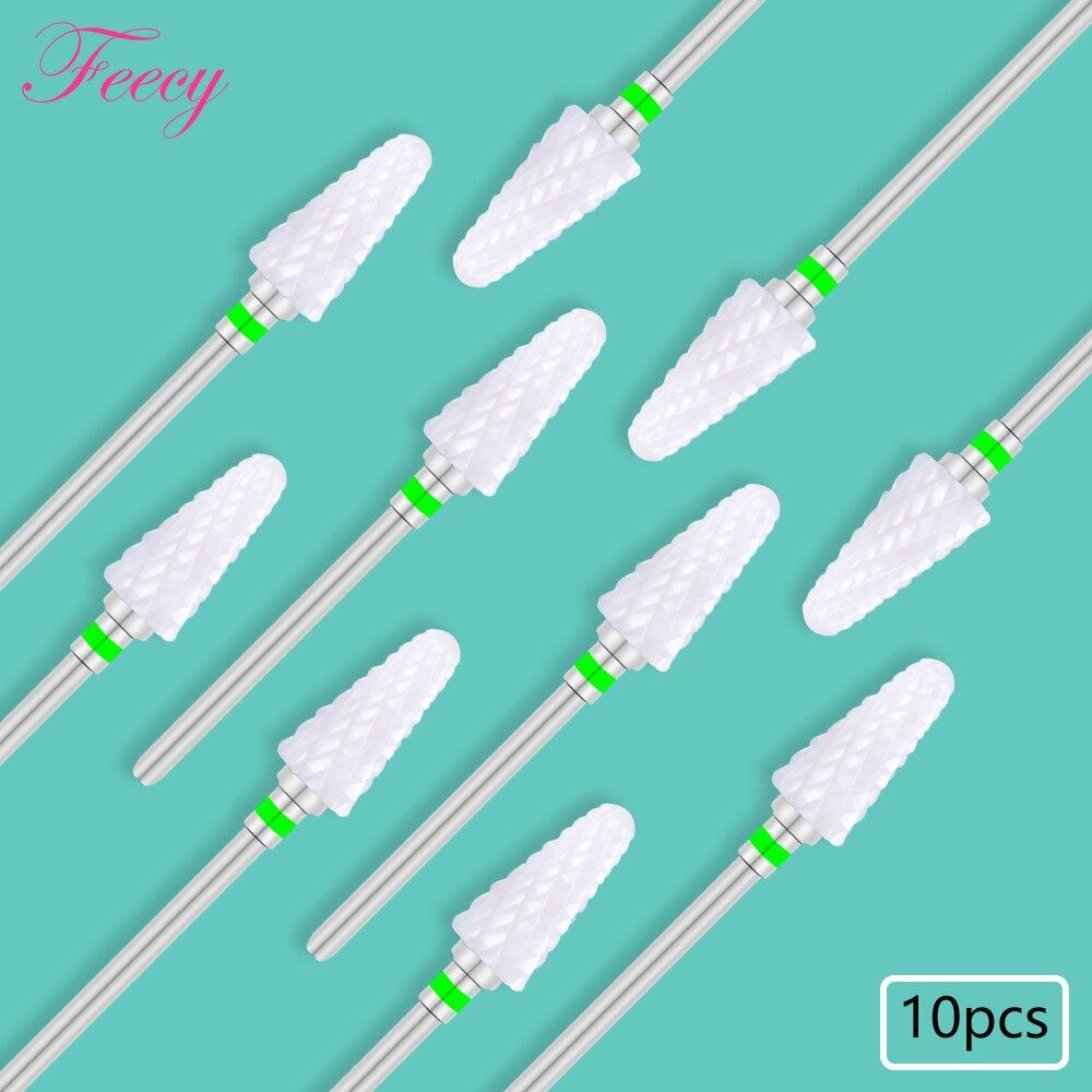 10PCS Milling Cutter For Manicure Set Ceramic Nail Drill Bits Cutters for Removing Gel Varnish Manicure Machine Accessories Mill