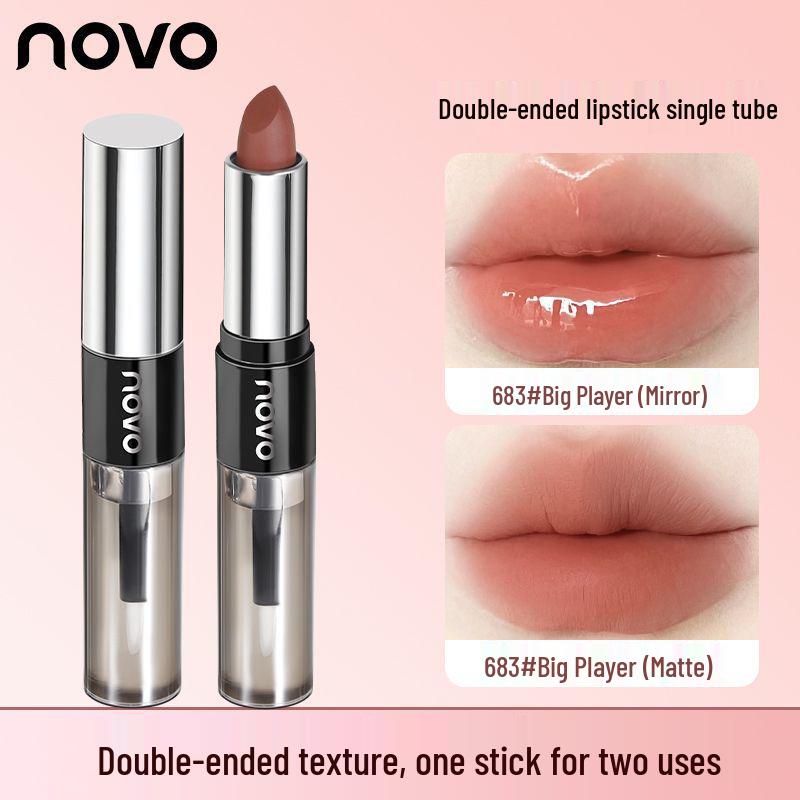 2-in-1 Double-Ended Lipstick: Hydrating, Long-Lasting, Waterproof, Non-Stick with Setting Spray