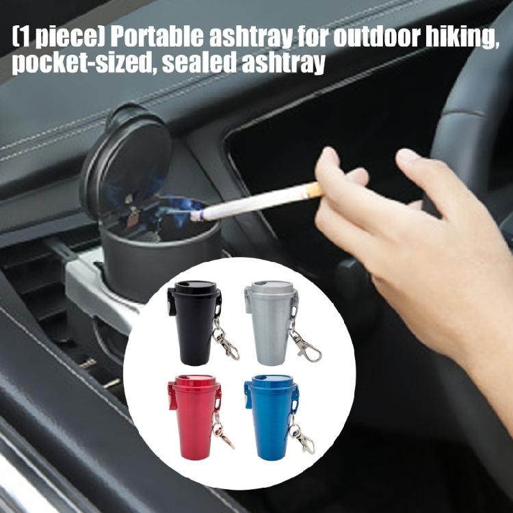 Portable Ashtray with Keychain Sealed To Contain Odor Perfect For Hiking Trip Camping Travel Use