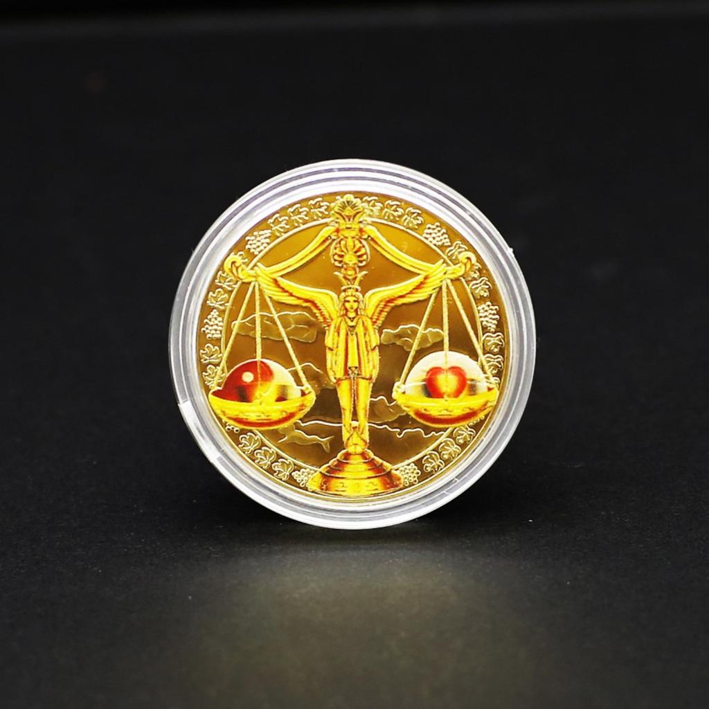 12 Signs Commemorative Medals Gold-Tone 12 Signs Collectible Wishing Commemorative