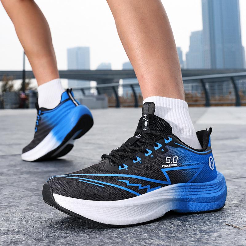 Měkká podrážka popcornová karbonová deska běžecké letní prodyšné lehké deodorační síťované boty pár bot protiskluzové tenisky