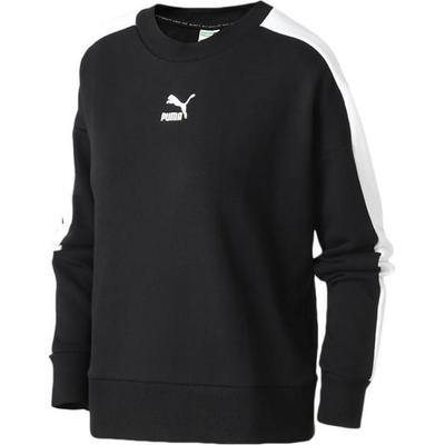 Classics T7 Crew Regular Fit Logo Print Sweatshirt Women Tops Black 599226-01