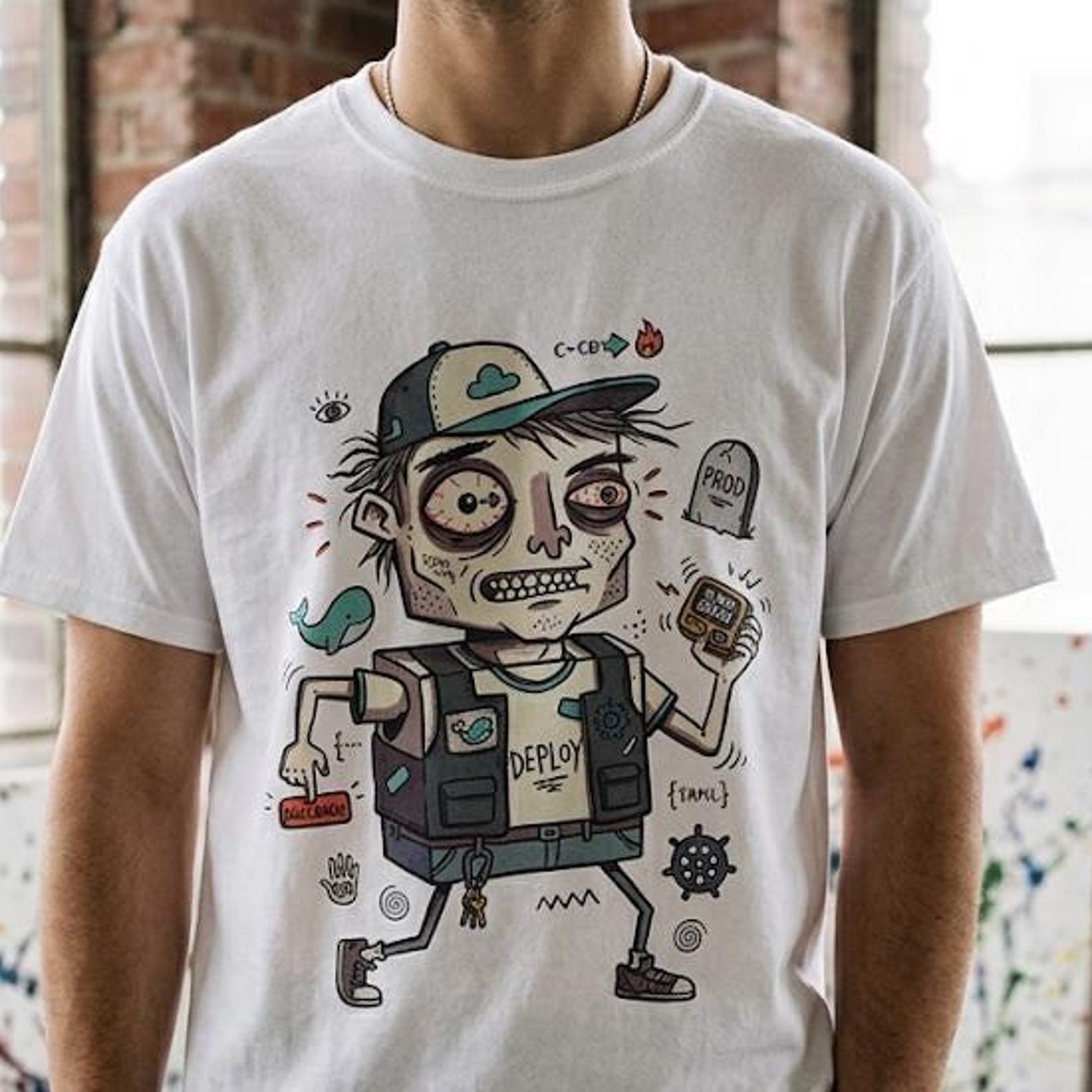 DevOps Engineer T-Shirt | Funny CI CD Deployment Graphic Tee, Sysadmin Coder Shirt 2XL