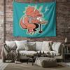 Dinosaur Tapestry Wall Hanging Psychedelic Art Room Decor Trippy Home Aesthetic Vaporwave Gothic Landscape Wall Art Living Room
