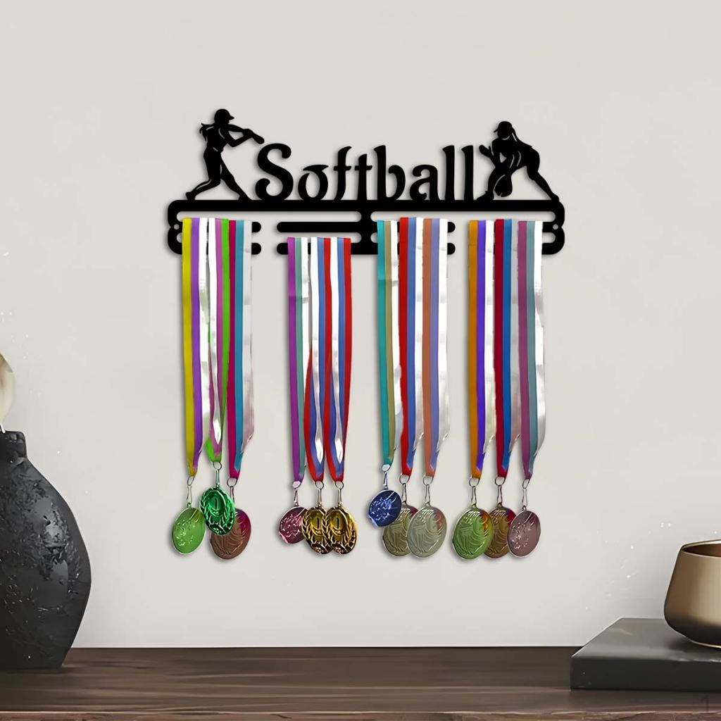 

Iron Soccer Medals Holder Rack, Medal Shelf for Running Race Runner Sports Award C