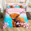 Peacock Duvet Cover Twin Cartoon Animal Bedding Set Cherry Blossom Comforter Cover Japanese Flower Quilt Cover Kawaii Room Decor